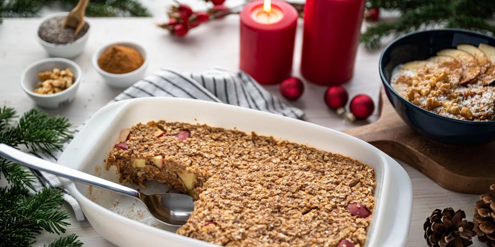 Rezept für gebackenes Apfel-Zimt-Oatmeal. - Kurkraft