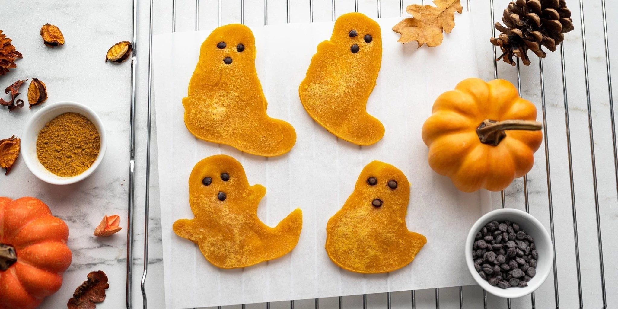 Rezept für vegane Kürbis-Pfannkuchen-Geister. - Kurkraft