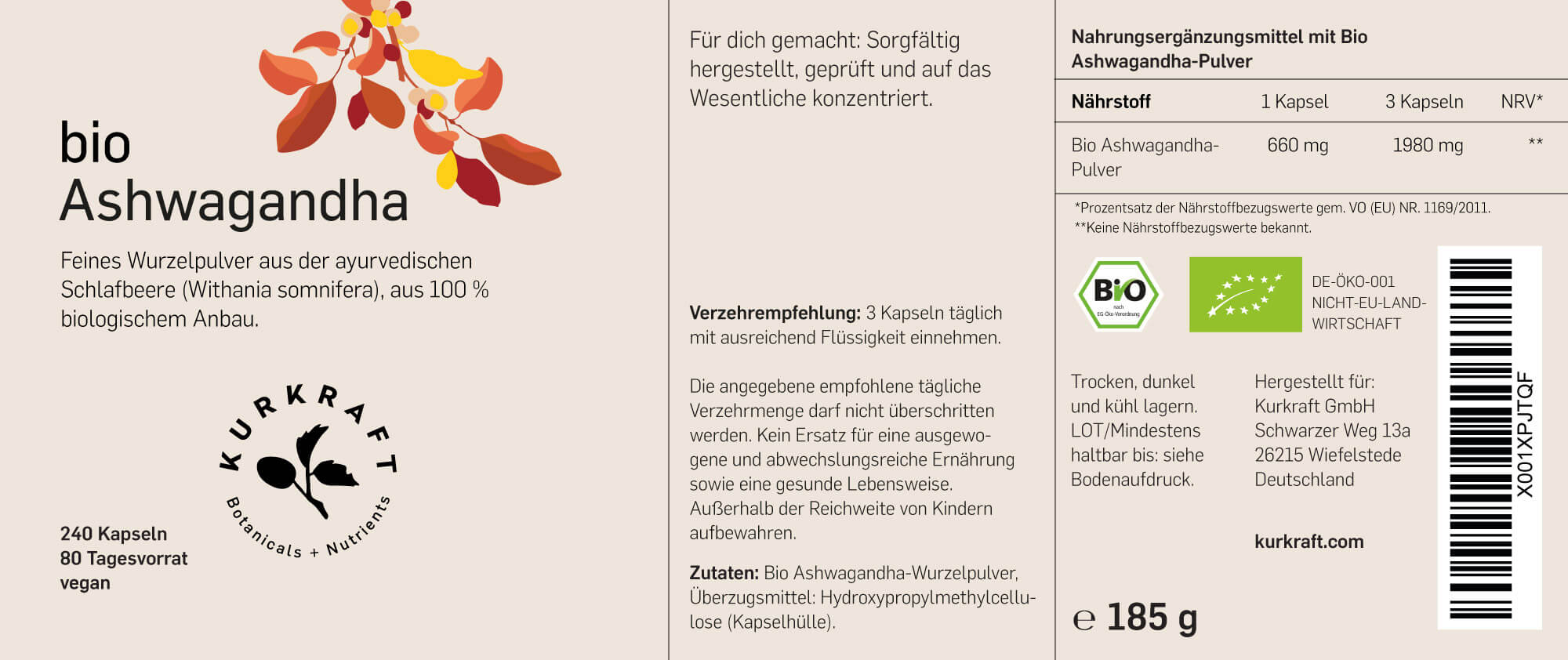 BIO ASHWAGANDHA - Kurkraft - BIO ASHWAGANDHA