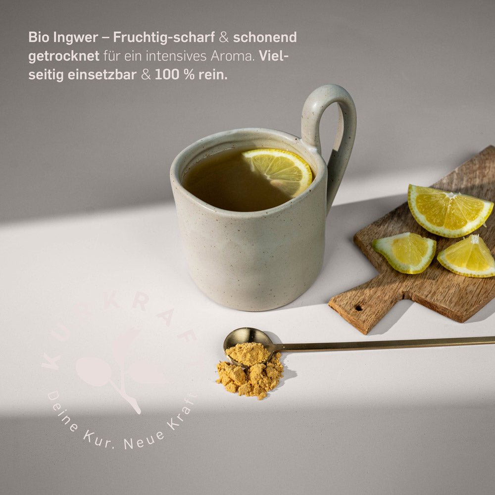 Bio Ingwer Pulver von Kurkraft – Zingiber officinale in Bio-Qualität, vegan und ohne Zusätze