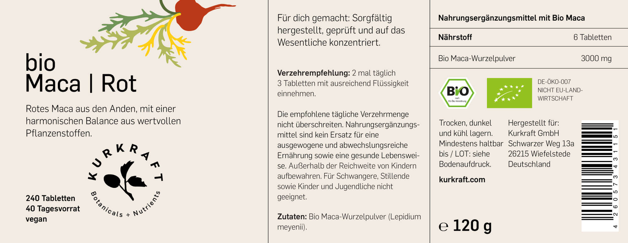 BIO MACA ROT - Kurkraft - BIO MACA ROT