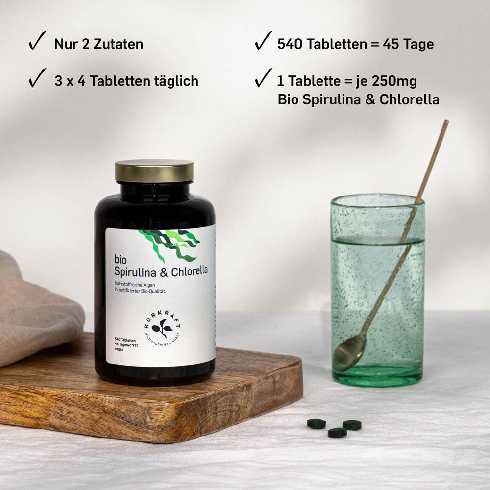 BIO SPIRULINA + CHLORELLA - Kurkraft - BIO SPIRULINA + CHLORELLA