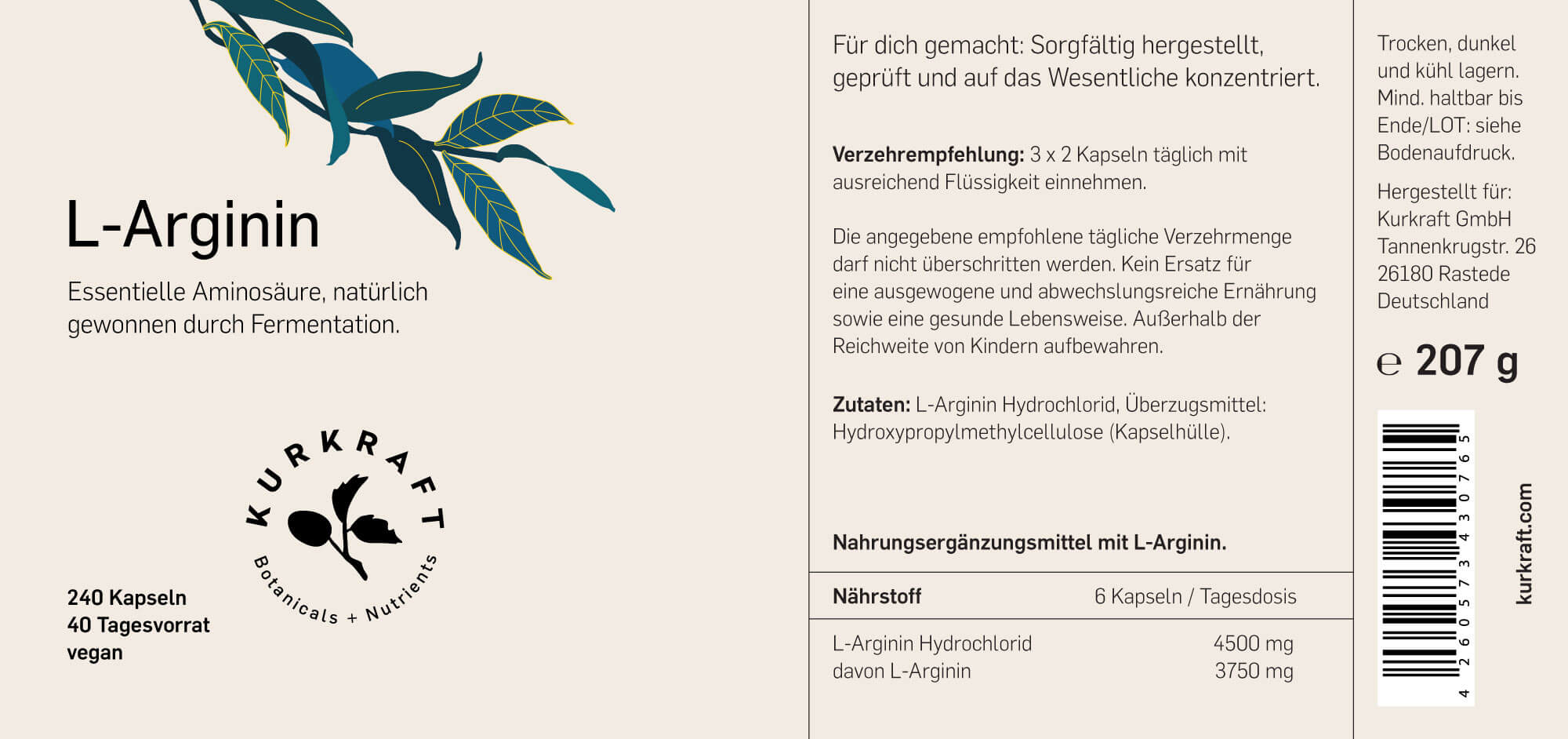 L - ARGININ - Kurkraft - L - ARGININ