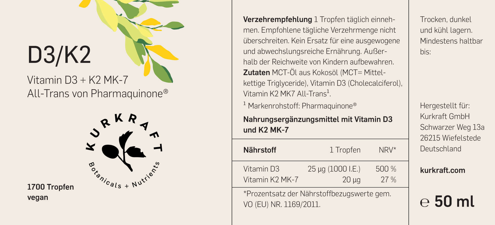 VITAMIN D3+K2 - Kurkraft - VITAMIN D3+K2