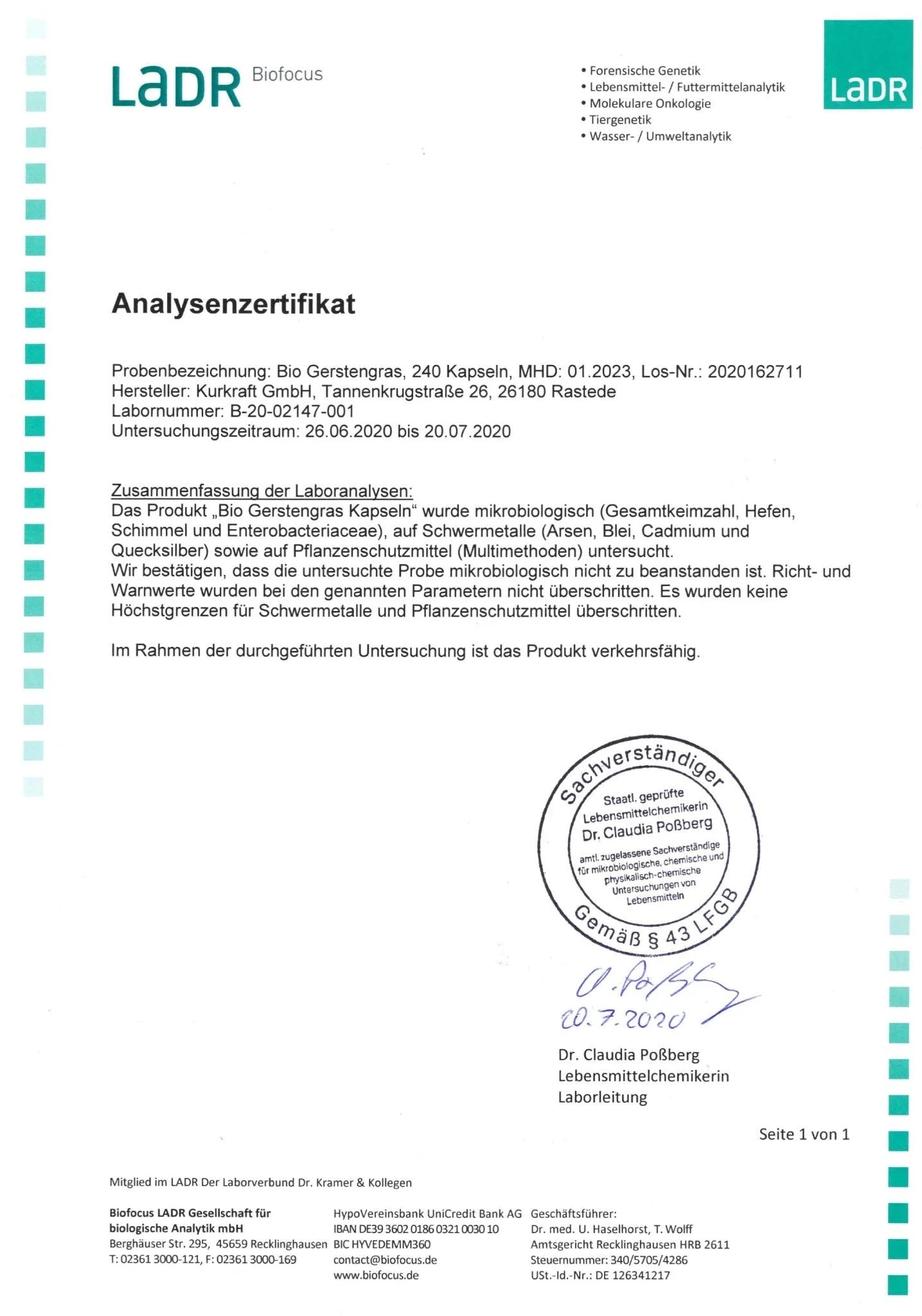 BIO GERSTENGRAS - Kurkraft - BIO GERSTENGRAS - Kurkraft