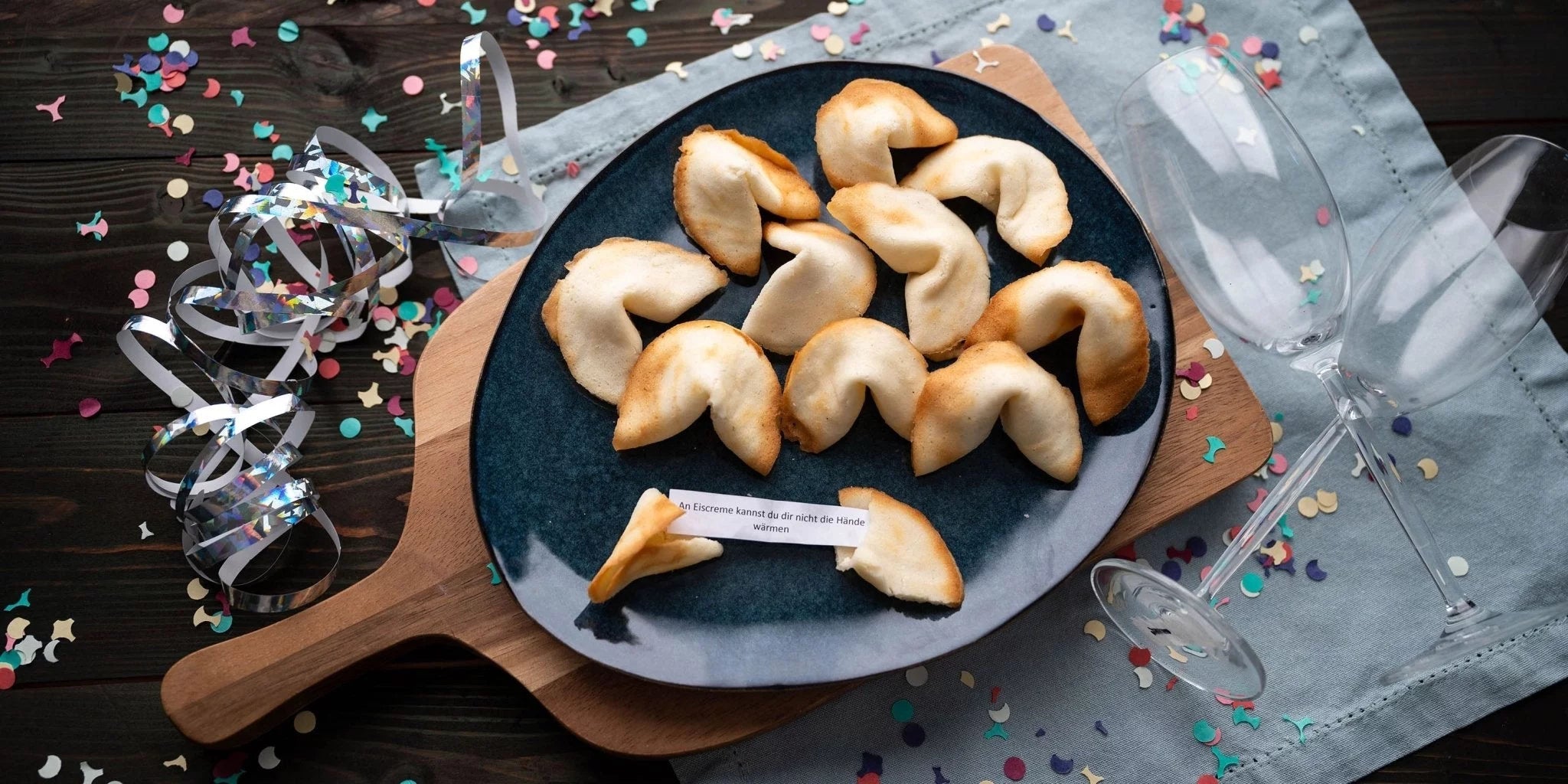 Rezept für vegane Glückskekse zu Silvester. - Kurkraft