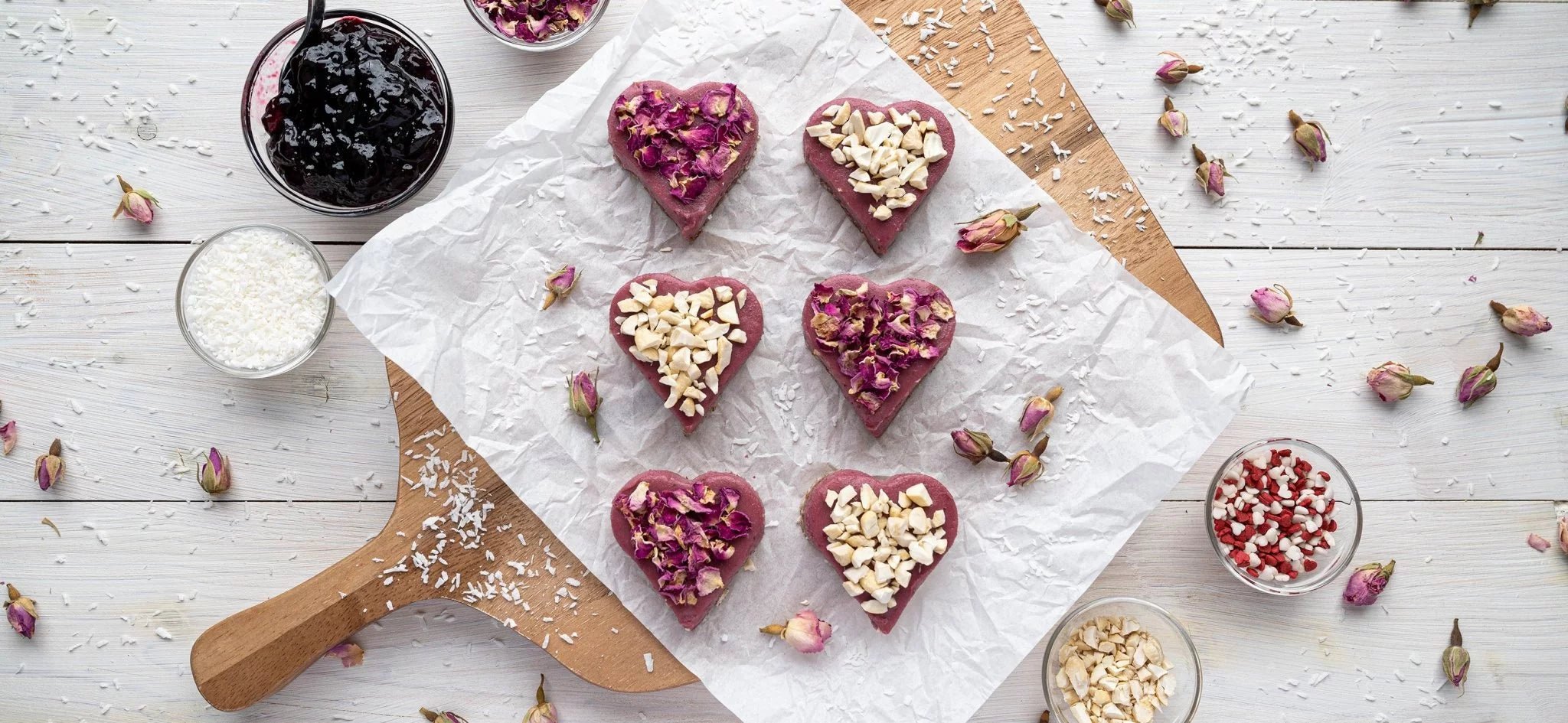 Rezept für vegane Käsetörtchen zum Valentinstag. - Kurkraft