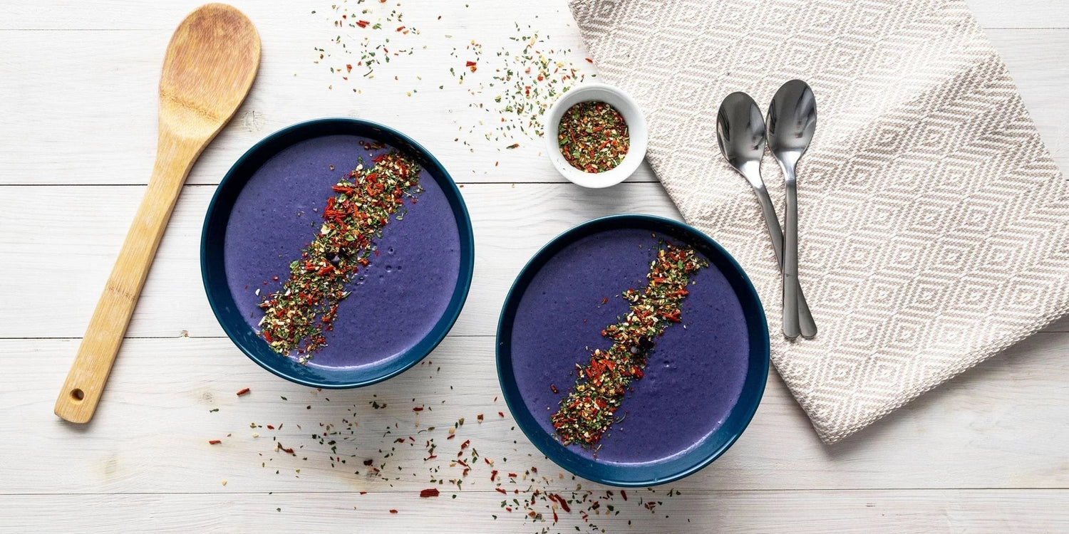 Rezept für vegane Rotkohlsuppe mit Kokosmilch. - Kurkraft