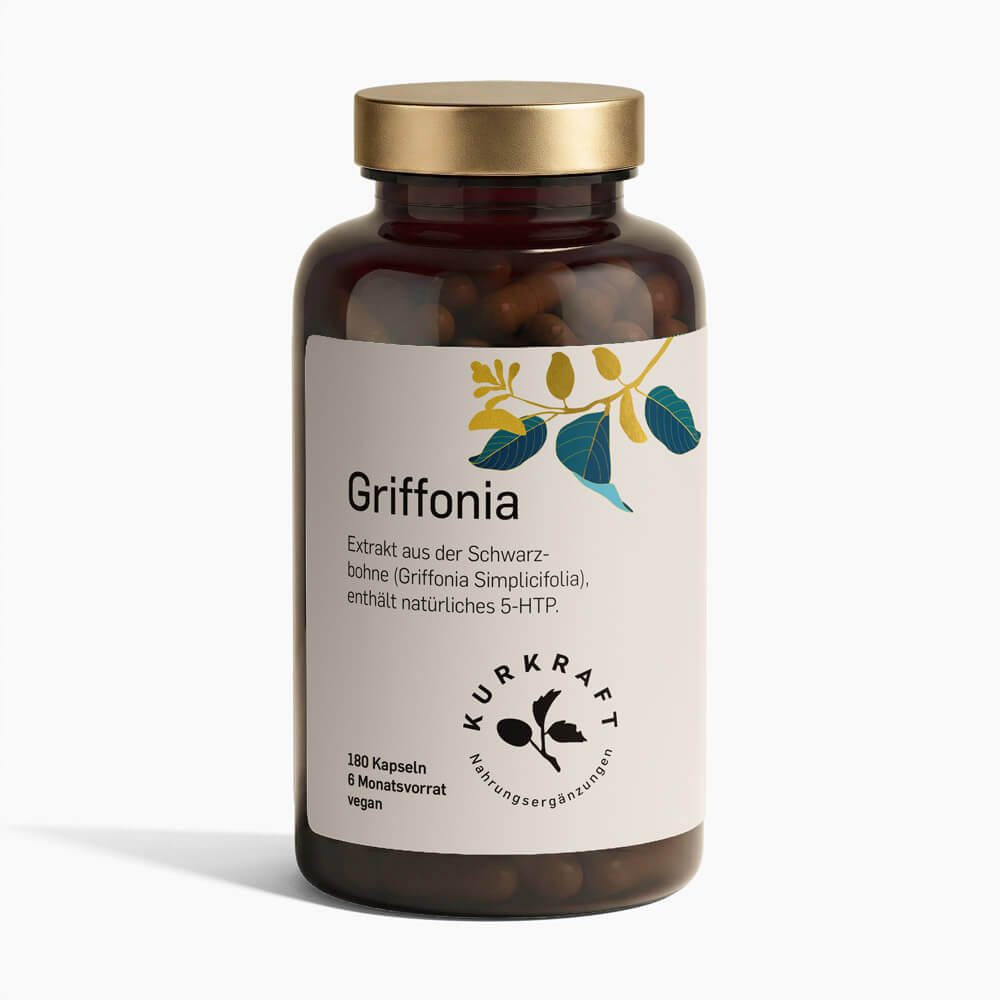 5-HTP Kapseln aus Griffonia Extrakt von Kurkraft – 180 Kapseln Dose