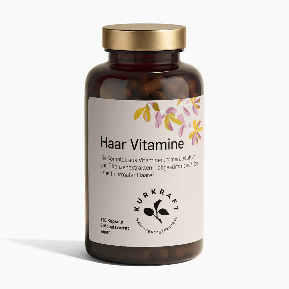 Kurkraft Haar Vitamine Kapseln 120 Stück – Komplex mit Biotin, Zink und Silizium für Haare, Haut und Nägel