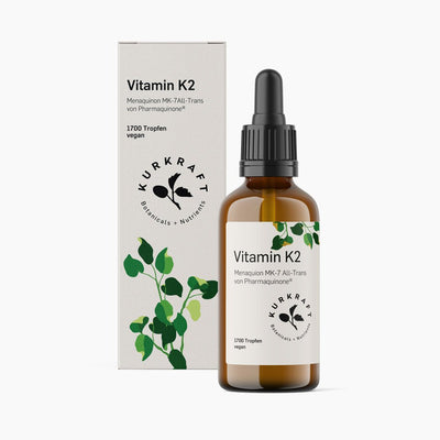 Kurkraft Vitamin K2 Tropfen MK7 All-Trans 200 µg – Pharmaquinone in MCT-Kokosöl, 50 ml, vegan
