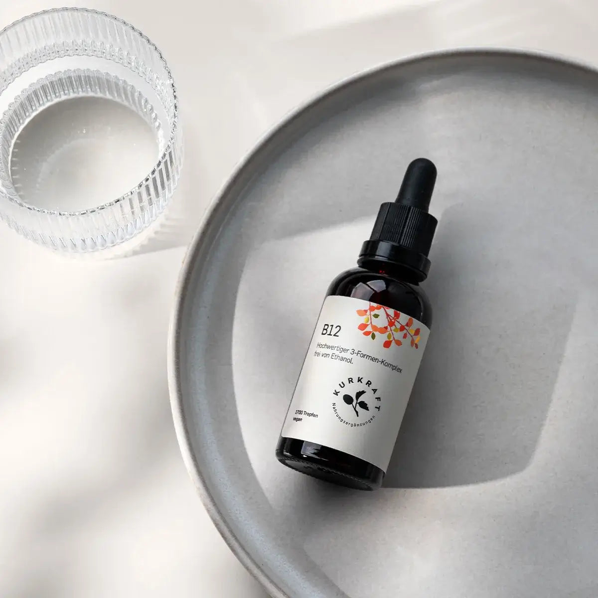 Kurkraft Vitamin B12 Tropfen Glasflasche drei bioaktive B12-Formen