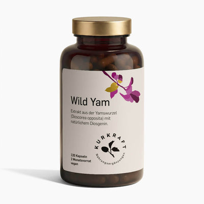 WILD YAM - Kurkraft - Wild Yam Kapseln – Frontansicht der Verpackung von Kurkraft